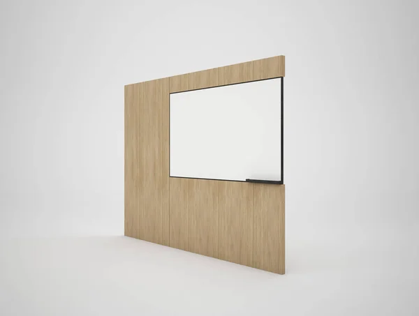 3d representación de la pared de la TV aislado en blanco, maqueta de ilustración — Foto de Stock