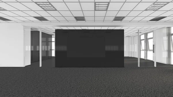 Современный пустой зал, 3D рендеринг интерьера, макет иллюстраций — стоковое фото