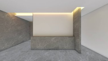 3d render iç tasarım, modern boş oda illustrati kadar alay