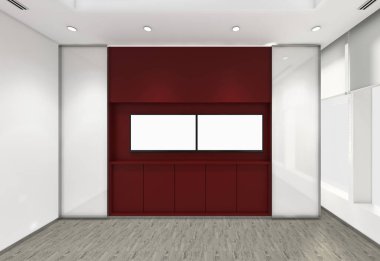 3d render iç tasarım, modern boş oda illustrati kadar alay