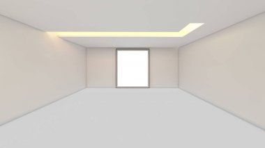 3d render iç tasarım, modern boş oda illustrati kadar alay
