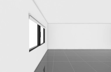 3d render iç tasarım, modern boş oda illustrati kadar alay