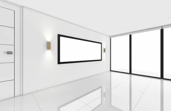 Quarto vazio moderno, 3d renderizar design de interiores, mock up illustrati — Fotografia de Stock