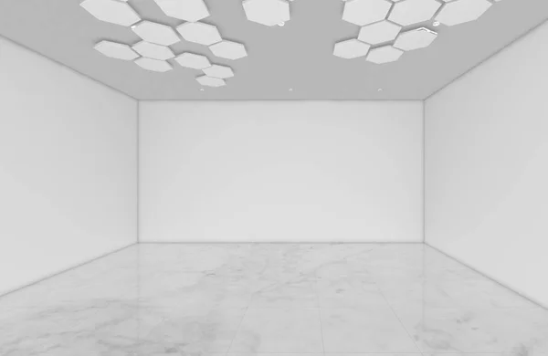 现代的空房间，3d 渲染室内设计，模拟出 illustrati — 图库照片