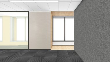 3d render iç tasarım, modern boş oda illustrati kadar alay