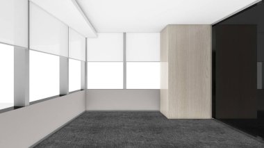 3d render iç tasarım, modern boş oda illustrati kadar alay