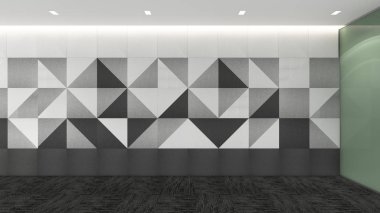 3d render iç tasarım, modern boş oda illustrati kadar alay