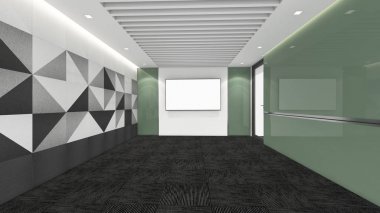 3d render iç tasarım, modern boş oda illustrati kadar alay