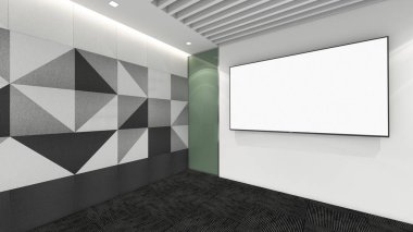 3d render iç tasarım, modern boş oda illustrati kadar alay