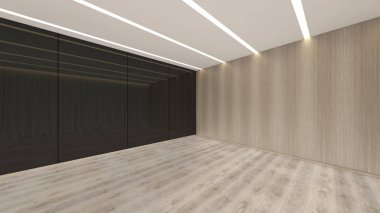 3d render iç tasarım, modern boş oda illustrati kadar alay