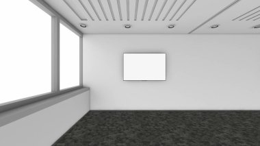 3d render iç tasarım, modern boş oda illustrati kadar alay