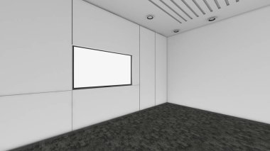 3d render iç tasarım, modern boş oda illustrati kadar alay