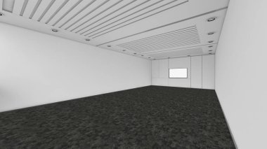3d render iç tasarım, modern boş oda illustrati kadar alay