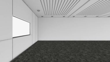 3d render iç tasarım, modern boş oda illustrati kadar alay