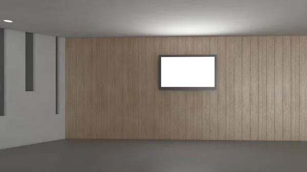 Chambre vide moderne, 3d rendu design intérieur, maquette illustrati — Photo