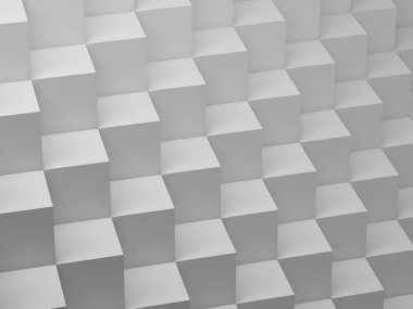 Beyaz küpleri desen, 3d render illüstrasyon