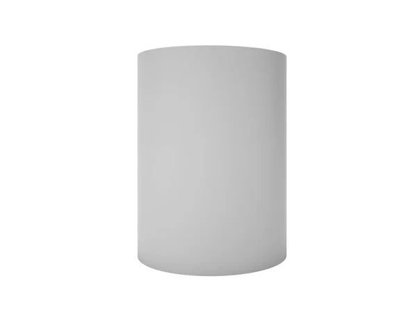Grauer Zylinder isoliert auf weiß, 3D-Darstellung — Stockfoto