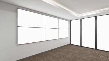 3d render iç tasarım, modern boş oda illustrati kadar alay