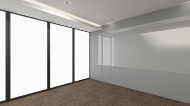 3d render iç tasarım, modern boş oda illustrati kadar alay