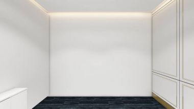 3d render iç tasarım, modern boş oda illustrati kadar alay