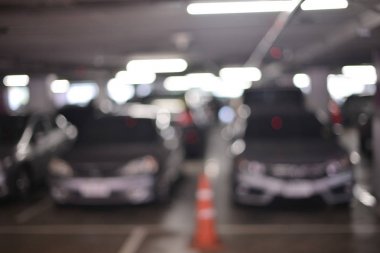 Bulanık arka plan otoparklar alışveriş merkezi
