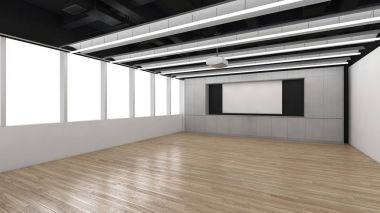 3d render iç tasarım, modern boş oda illustrati kadar alay