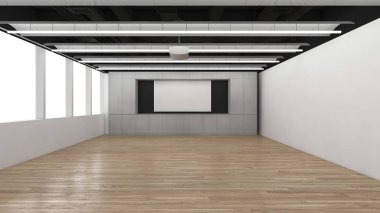 3d render iç tasarım, modern boş oda illustrati kadar alay