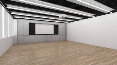 3d render iç tasarım, modern boş oda illustrati kadar alay