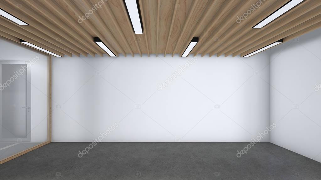 Modern Empty Room, 3D render interior design, mock up illustrati