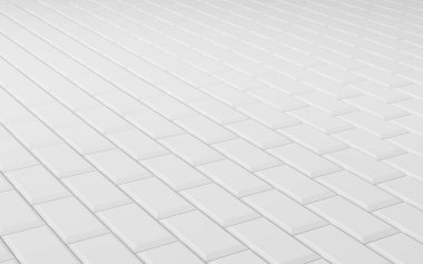 Beyaz karo döşeme, doku arka plan, 3d render illüstrasyon