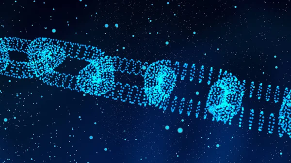 Blockchain digitale forma illuminata. concetto di base del nodo dati. 3. — Foto Stock