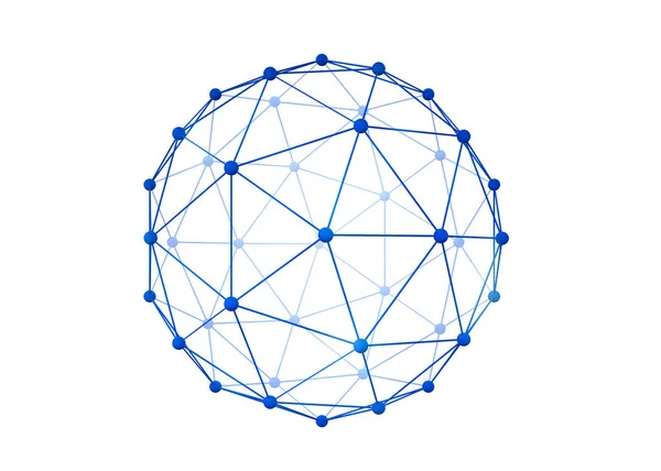 Sphere dengan baris koneksi untuk konsep teknologi, abstrak — Stok Foto