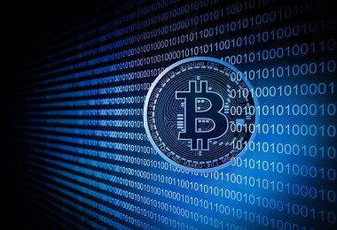 Dijital Döviz Alım Cryptocurrency Bitcoin izole 01 ikili