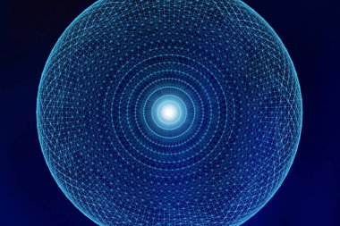 Mavi Küre ve teknoloji kavramı, soyut hatları