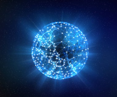 Dünya gezegeni, küresel iş izole kavramı Internet