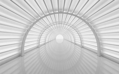 Fütüristik tünel, iç tasarım. Gelecekteki arka plan, iş