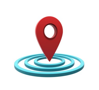 Kırmızı beyaz arka plan üzerinde izole PIN ve sinyal simgesi göster