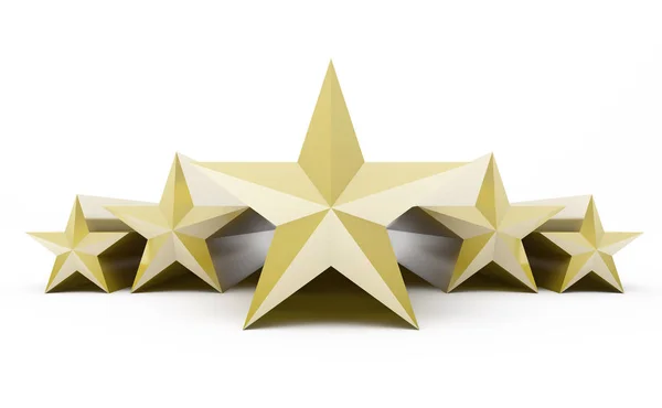Pět hvězd zákaznické recenze produktu hodnocení na bílém — Stock fotografie