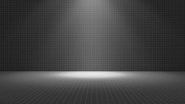 Fekete cserép szoba a reflektorfényben, mintázat — Stock Fotó