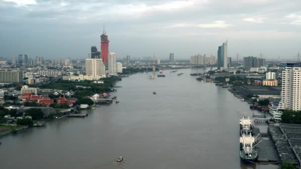 Chao Phraya Nehri Nin Bangkok Şehir Tayland — Stok video