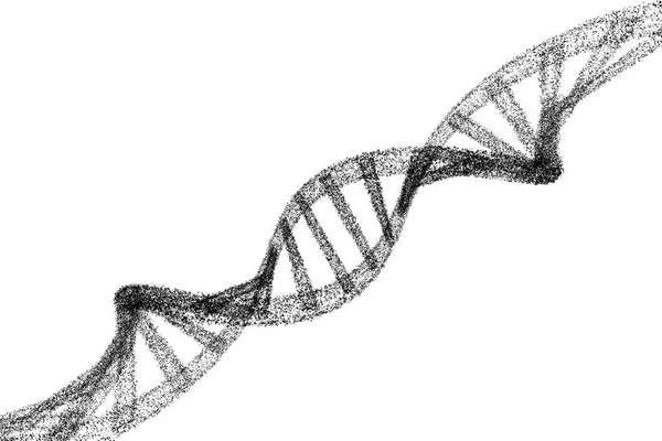DNA, black helix model in healthcare and medicine and technology — Stock Photo, Image