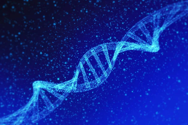 DNA, model helix dalam kesehatan dan obat-obatan dalam teknologi — Stok Foto