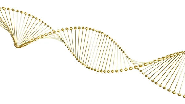 DNA, modello elica dorata in medicina e sanità — Foto Stock
