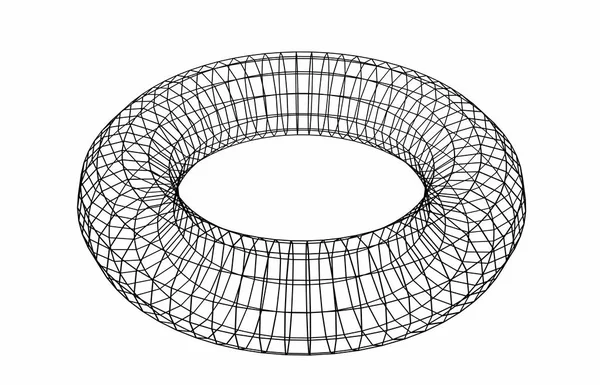 Αφηρημένη γεωμετρικό σχήμα. Αντικείμενο wireframe απομονωθεί σε λευκό — Φωτογραφία Αρχείου