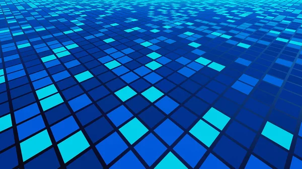 Blue Mosaic Tile Pattern Background Technology Concept Illustration — Stock Photo, Image