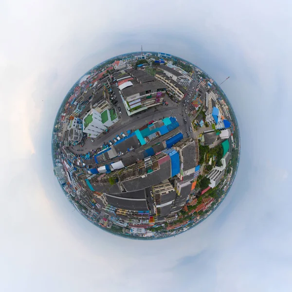 Μικρή σφαίρα 360 μοιρών του πλανήτη. Πανόραμα Εναέριας προβολής της Ρομ — Φωτογραφία Αρχείου