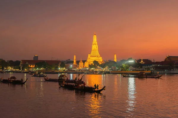 The Temple of Dawn, Wat Arun, with the royal barge procession fo