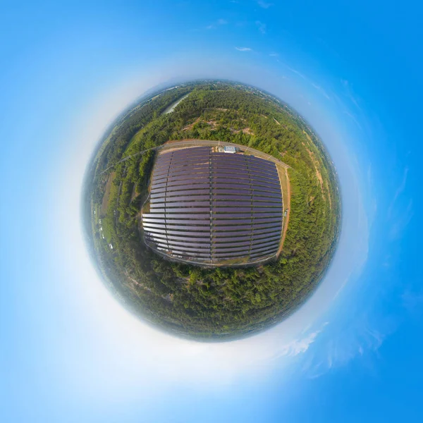 Little planet 360 degree sphere. Panorama of aerial view of sola — Stock Photo, Image