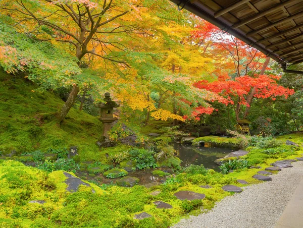 Ruriko-in Temple with colorful maple leaves or fall foliage in a