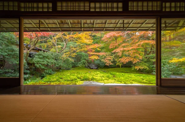 Ruriko-in Temple színes juharfalevél vagy őszi lombozat egy — Stock Fotó